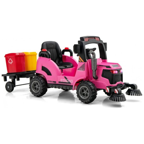 ectq1nfxt6sb0b_0 jpg - Caminhão Elétrico Infantil 1 Assento com Luz LED, Músicas, Bateria 12V, OLAKIDS, Rosa