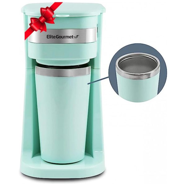 ectq1rp4d14b0b_0 jpg - Cafeteira Elétrica Compacta com Caneca Térmica para Viagem 400 mL, Elite Gourmet EHC113M 110V 600W, Verde Hortelã