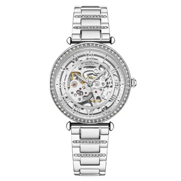 ectq1_3204_0 jpg - Relógio Feminino Stuhrling Emperors Grandeur 4003 Automático 46mm, Prata