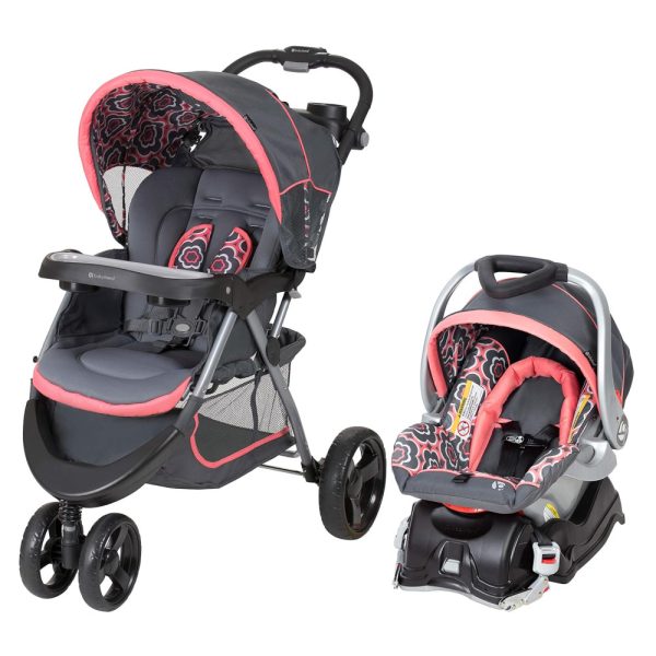 ectq20jplqb10b_0 jpg - Carrinho de Bebê com Cadeira para Carro Baby Trend com Posição de Reclinação Ajustáveis, Cinza e Rosa