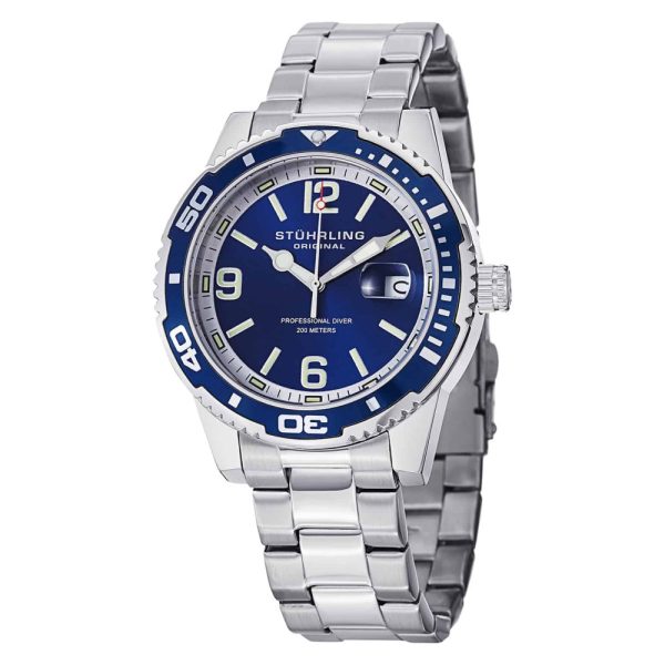 ectq20_514_0 jpg - Regata 415 com mostrador azul e pulseira de aço inox prateado, da marca Stuhrling.