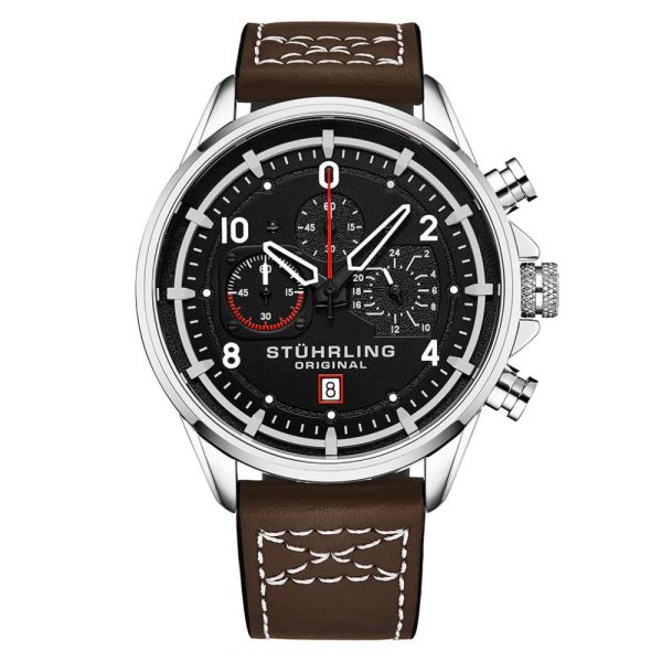 ectq20_929_0 jpg - Relógio Masculino Stuhrling Aviador 929 Quartzo 45mm, Marrom