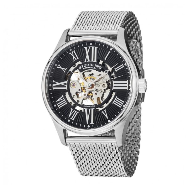 ectq20_m747_0 jpg - Relógio Masculino Stuhrling Elite 747M Automático 42mm, Prata e Preto