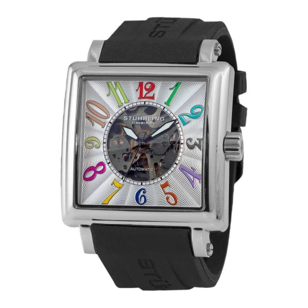 ectq26133_g941_0 jpg - Relógio Manchester Ozzie Sport 149G Automático 47mm Mostrador Prateado Fivela Tang Alça Intercambiável Stuhrling.