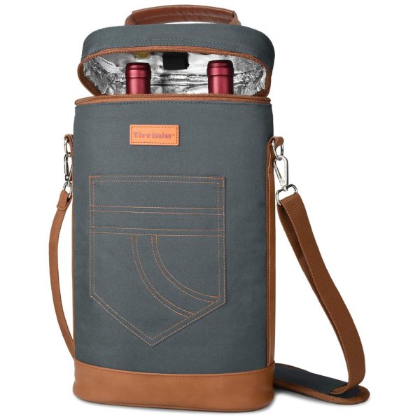 ectq2b5hs7l80b_0-1 jpg - Bolsa Térmica Para Transporte de Vinhos até 2 Garrafas com Alça Ajustável, TIRRINIA, Cinza