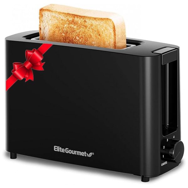 ectq2rbxw5tb0b_0 jpg - Torradeira Elétrica 1 Fatia com 6 Níveis de Tostagem e Função Cancelar, 110V, Elite Gourmet ECT118B, Preta