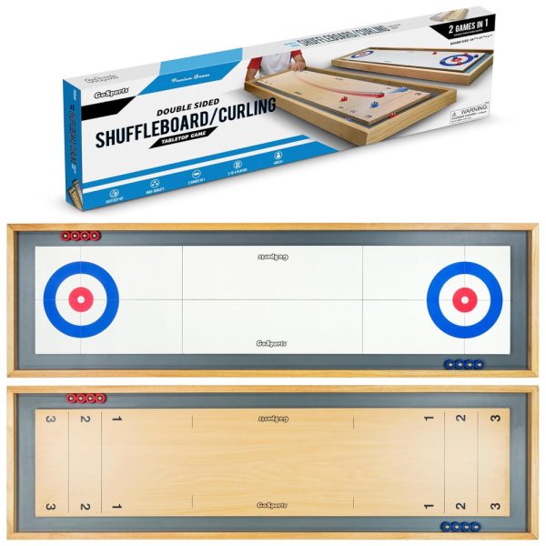 ectq2s4zf6570b_0 jpg - Jogo de Mesa Shuffleboard e Curling 2 em 1, Clássico de Mesa ou Tamanho Gigante, Escolha o Seu Estilo para até 4 Jogadores, GoSports