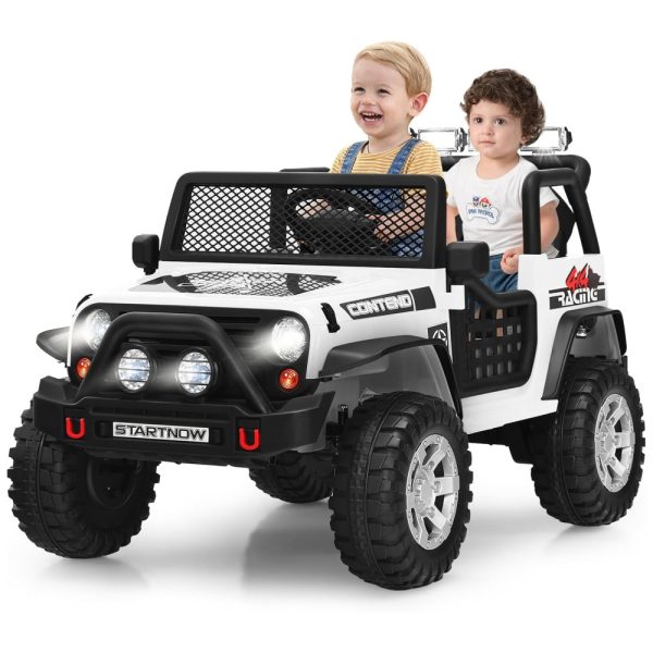 ectq2snn57790b_0-1 jpg - Kids Carro, Carrinho Elétrico Infantil Off Road a Bateria 12V 2 Assentos com 2 Velocidades e MP3, COSTZON, Branco