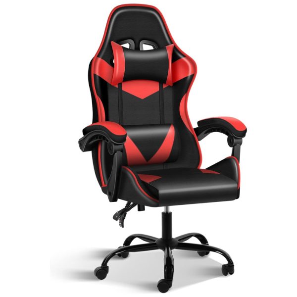 ectq2srxp3b90b_0 jpg - Cadeira Gamer Reclinável e Giratória com Apoio Lombar e Cabeça, YSSOA Ergonomic Office Gaming Chair, Vermelho