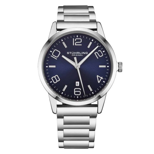 ectq2_1204_0 jpg - Relógio Masculino Stuhrling Diretriz 4021 Quartzo 42mm, Prata e Azul