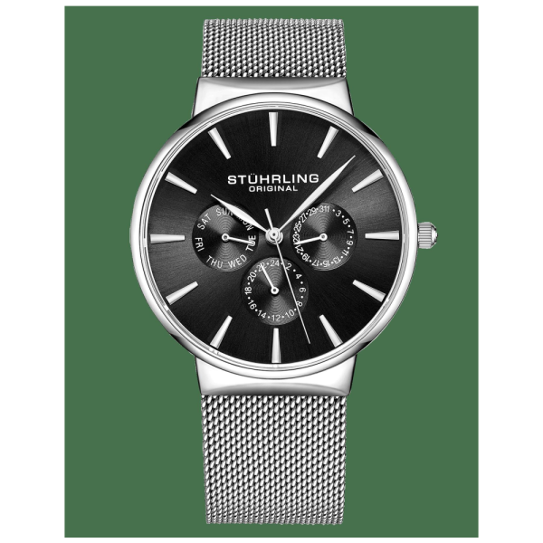 ectq2_1393_0-1 png - Relógio Masculino Stuhrling Monaco 3931 Quartzo 39mm, Prata e Preto