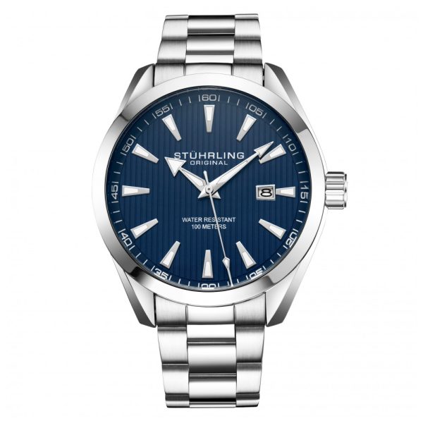 ectq2_3593_0 jpg - Relógio Masculino Stuhrling Forte 3953 Quartzo 42mm, Prata e Azul