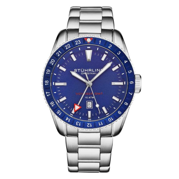 ectq2_7104_0 jpg - Relógio Masculino Stuhrling GMT 4017 Quartzo 42mm, Prata e Azul