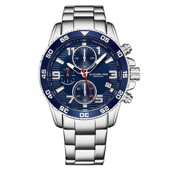 ectq2_7593_0 jpg - Relgio Concorso 3957 Crongrafo 40mm Mostrador Azul e Pulseira em Ao Inoxidvel Prateado Stuhrling