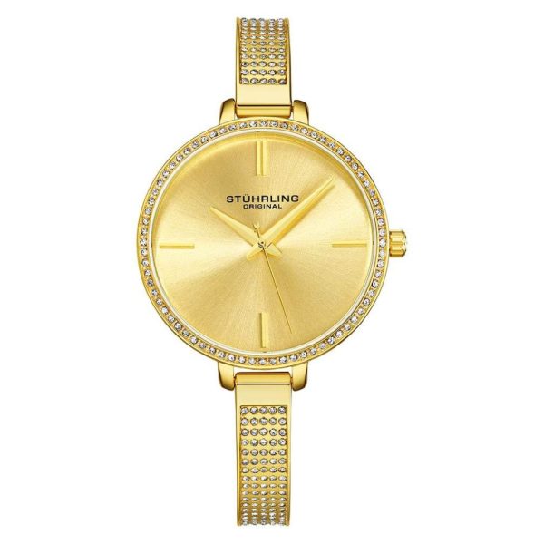 ectq2_9493_0 jpg - Relgio Pentai 3949 36mm com design fashion, mostrador dourado e pulseira em ao inoxidvel com fivela em camadas de ouro Stuhrling