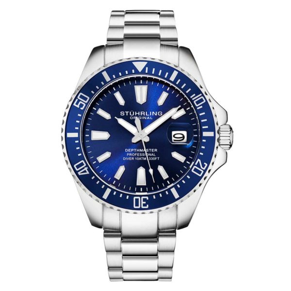 ectq2_a0593_0 jpg - Relógio Masculino Stuhrling Depthmaster 3950A Quartzo 42mm, Azul