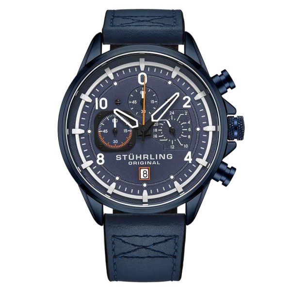 ectq30_929_0-1 jpg - Relógio Masculino Stuhrling Aviator 929.03 Quartzo 45mm, Azul