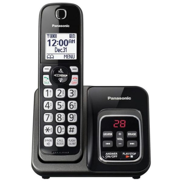 ectq3ch49x170b_0 jpg - Telefone sem Fio 1 Handset Metálico, PANASONIC KX TGD530M, Preto