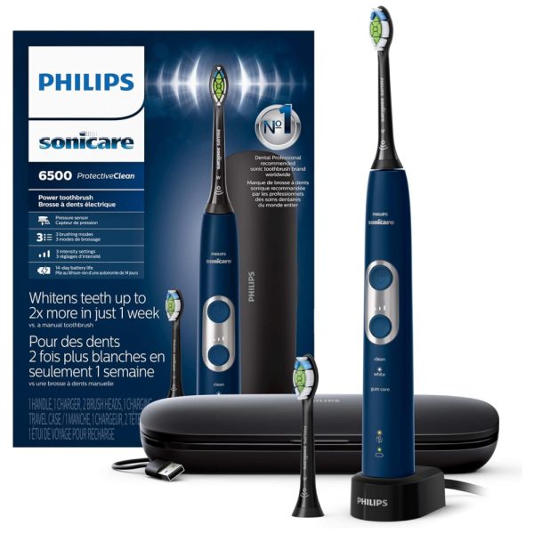 ectq3fkb7x480b_0 jpg - Escova de Dentes Elétrica, Recarregável com caixa de viagem de carregamento, PHILIPS SONICARE HX6462, Azul Marinho