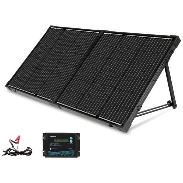 ectq3lvbvj970b_0-1 jpg - Painel Solar, Monocristalino, portátil, à prova dágua, 100W, 12V, 2 unidades, RENOGY RNG KIT STCS 100D VOY20, Preto