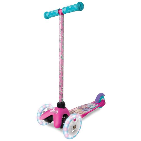 ectq3rs8nhv80b_0 jpg - Patinete Infantil com 3 Rodas Iluminadas da Barbie, Rosa