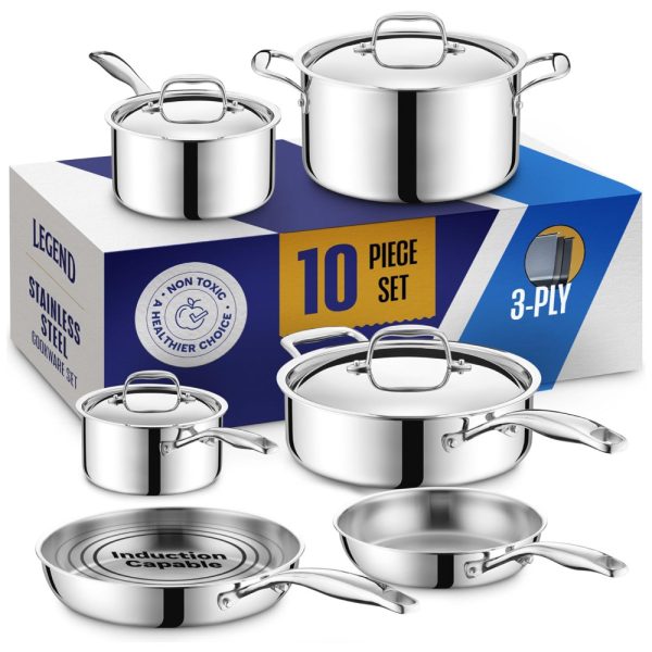 ectq3vlsnmh90b_0 jpg - Jogo de Panelas e Frigideiras em Aço Inoxidável com 10 Peças e Utensílios de Cozinha, LEGEND COOKWARE, Prata