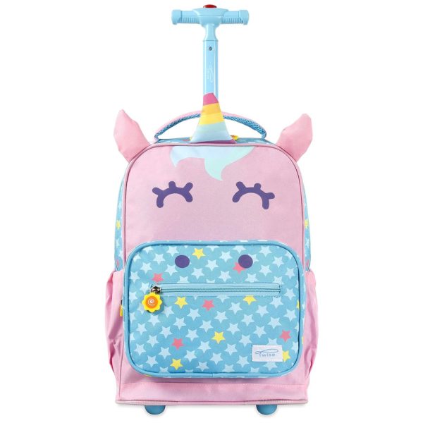 ectq3yvplyb90b_0 jpg - Mochila Escolar Infantil com Rodinhas 40cm TWISE Unicórnio para Crianças, Rosa