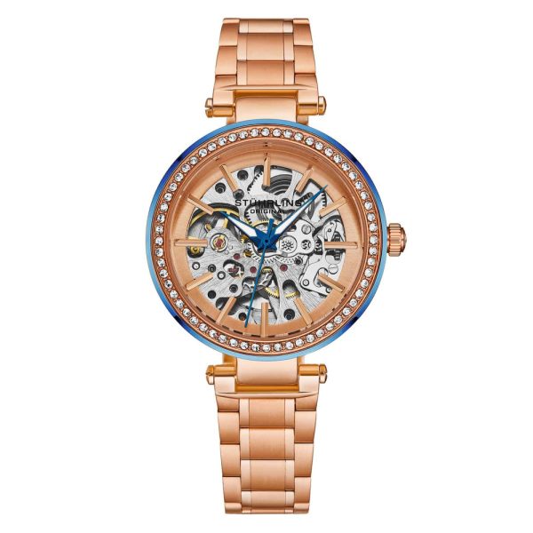 ectq3_9304_0 jpg - Relgio Automtico Radiant Elegance 4039 36mm, Moldura e Pulseira em Ouro Rosa, da Stuhrling