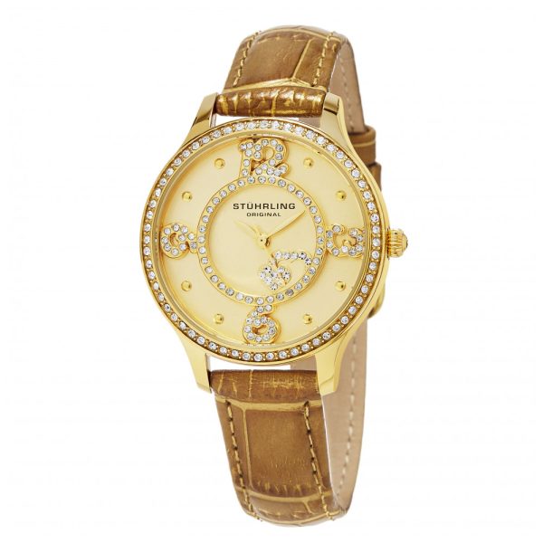 ectq40_067_0 jpg - Relógio Feminino Stuhrling Chic 760 Quartzo 36mm, Marrom e Dourado