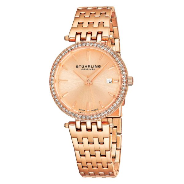 ectq40_975_0 jpg - Relógio Feminino Stuhrling 3929 Quartzo 34mm, Ouro Rosa