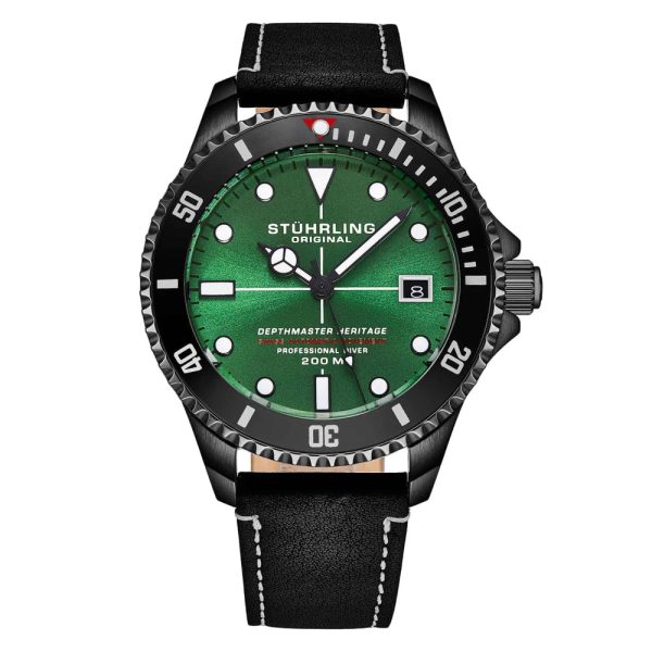 ectq40_bh388_0 jpg - Relgio Swiss Automtico Depthmaster Heritage 883HB 42mm, Mostrador Verde e Preto, Pulseira de Couro Preta Stuhrling