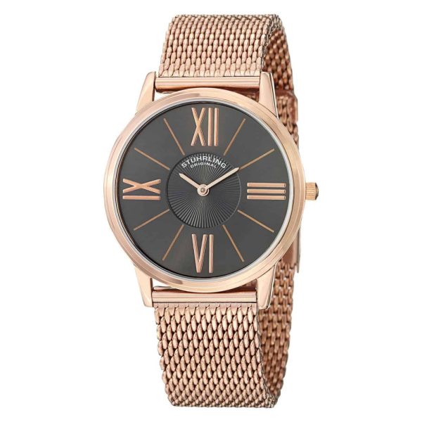 ectq454433_m335_0 jpg - Relógio Ascot Solei Elite 533M 38mm com mostrador cinza e pulseira de aço inoxidável rosa. Elegância e sofisticação em um clássico atemporal.