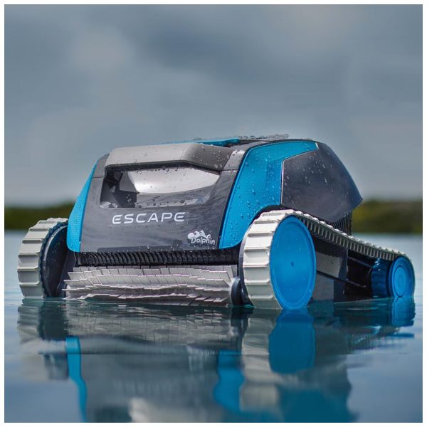 ectq49h664i10b_0 jpg - Robô Limpador de Piscina com Filtro de Carregamento Superior Maciço e Motor Duplo, Dolphin Escape Robotic Pool Cleaner, Cinza e Azul