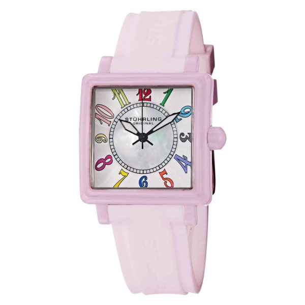 ectq4aoo21_r4l941_0 jpg - Relógio de Moda Fusão 149L4R 35mm, Mostrador Branco e Rosa, Pulseira de Silicone Rosa e Fivela Tang, da Stuhrling.