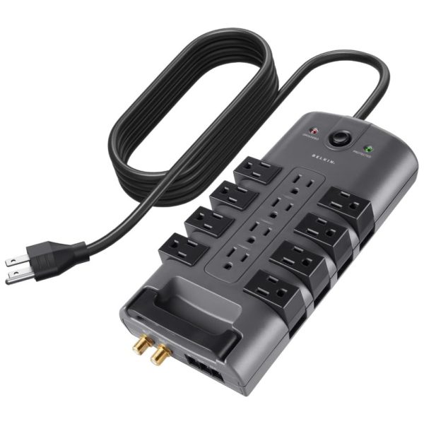 ectq4dl9ej000b_0 jpg - Protetor Contra Picos de Energia e Raios 4320 Watts com 12 Portas CA Giratórias, 110v, BELKIN BP11223008, Preto
