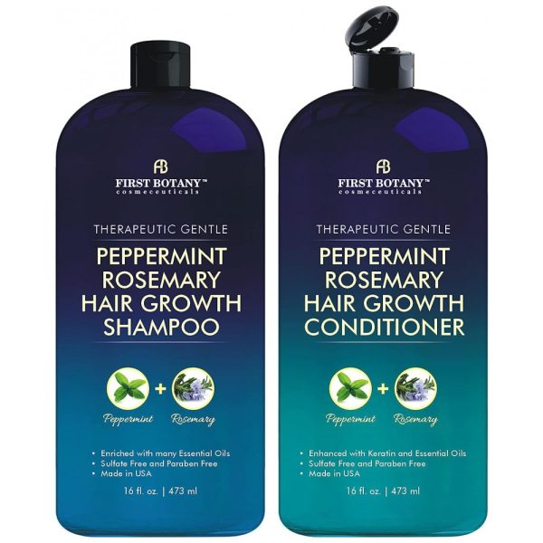 ectq4gs2v1p80b_0 jpg - Shampoo e Condicionador 473 ml para Crescimento e Queda de Cabelo com Alecrim e Menta, FIRST BOTANY, Azul