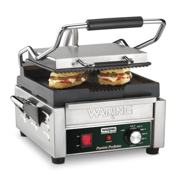 ectq4mxpik300b_0 jpg - Grill Elétrico em Aço Inoxidável com Bandeja Coletora Removível e Luz Indicadora, 110V 1800W, Waring WPG150, Prata