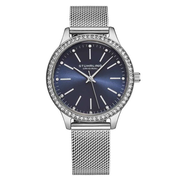 ectq4_4404_0 jpg - Relgio Stuhrling Eleganza 4044 com mostrador azul e pulseira prateada de clssico e sofisticado