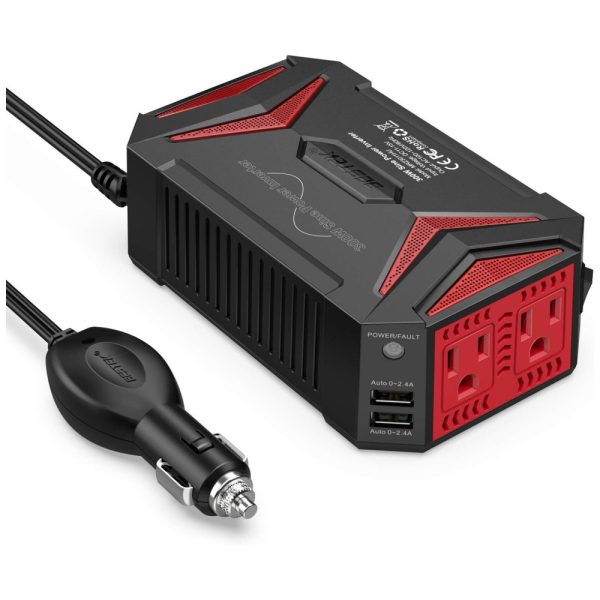 ectq5l2q4qk70b_0 jpg - Inversor de Potência 300W DC 12V para AC Tomada AC e Porta USB 4.2A, 110v, BESTEK 8523712696, Vermelho