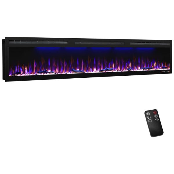 ectq5q3bglk80b_0 jpg - Lareira Elétrica de Embutir A45x223L com Controle Remoto e Digital, Luz LED, Chama Ajustável, 1500W, 110v, MYSTFLAME, Preto