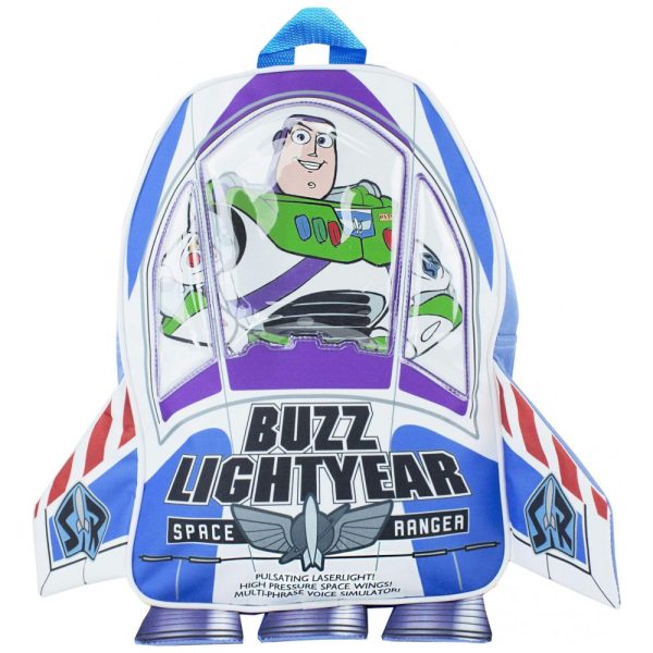 ectq5r12c5z70b_0 jpg - Mochila Escolar Infantil 3D 35cm Disney Buzz Lightyear para Meninos, Branca