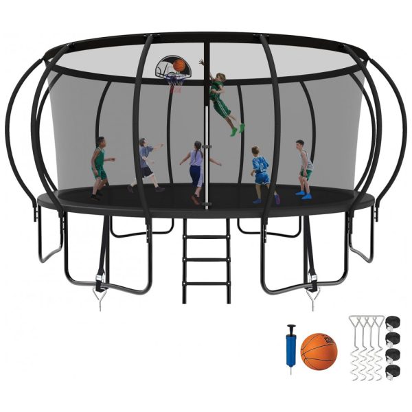 ectq5rs6kmvb0b_0 jpg - Cama Elastica Capacidade até 680 kg, Tamanho 4,5 Metros com Cesta de Basquete, SKYUP, Preto