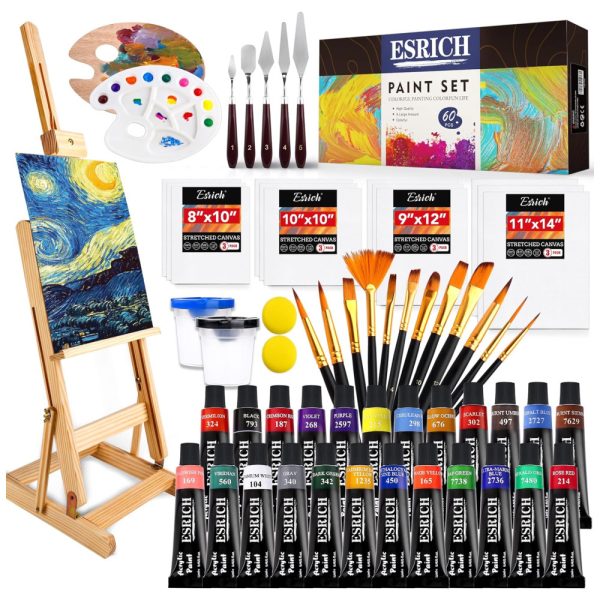 ectq5sv6fdf80b_0-1 jpg - ESRICH Kit de Pintura Conjunto Artístico com 60 Peças, Inclui 24 Tintas