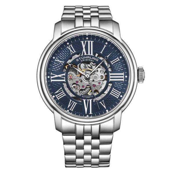 ectq5_1304_0 jpg - Relógio Automático Atrium 4031 com mostrador Azul 42mm Prata, Stuhrling.