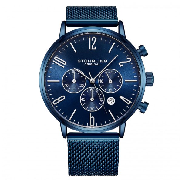 ectq5_2393_0 jpg - Relógio Masculino Stuhrling Monaco 3932 Quartzo 41mm, Azul