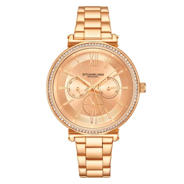 ectq5_8093_0 jpg - Relógio Feminino Stuhrling Aria 3908 Quartzo 40mm, Dourado