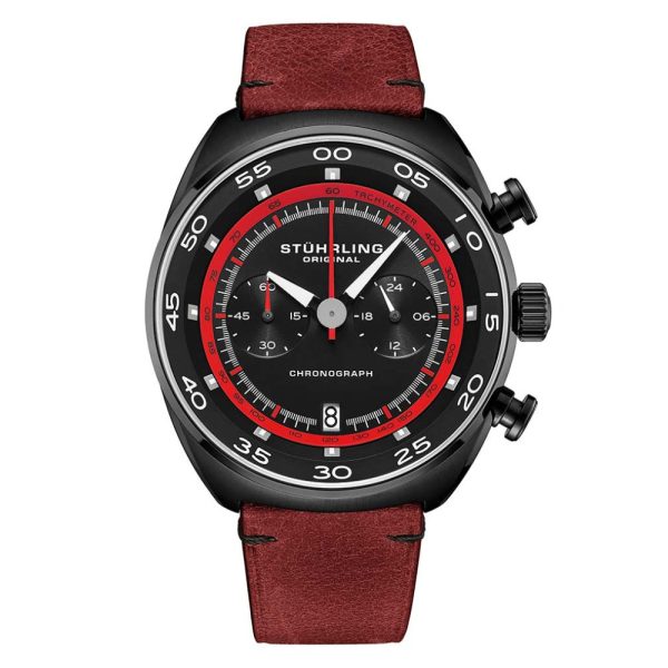 ectq60_0001_0 jpg - Relógio Masculino Stuhrling Torero 894.04 Quartzo 44mm com Cronográfo, Vermelho