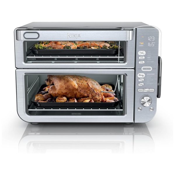 ectq61t3b6bd0b_0-1 jpg - Forno Elétrico de Bancada 12 em 1 com Tecnologia DualZone e Air Fryer, Aço Inoxidável, 110V 1800W, Ninja DCT651, Prata