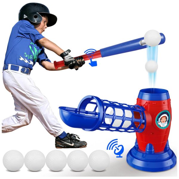 ectq6g4z39bc0b_0 jpg - Lançador de Bolas Automático Infantil com Taco de Beisebol de Plástico para Crianças de 5 a 12 Anos, LZZAPJ, Azul e Vermelho