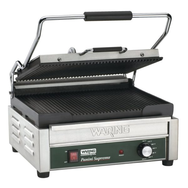 ectq6kvuga200b_0 jpg - Grill Elétrico em Aço Inoxidável com Bandeja Coletora Removível e Plugue de 5 a 15 Fases, 110V 1800W, Waring WPG250, Prata